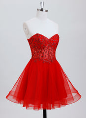A-line Sweetheart Short Tulle Homecoming Dress