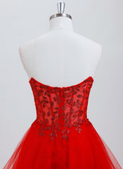 A-line Sweetheart Short Tulle Homecoming Dress