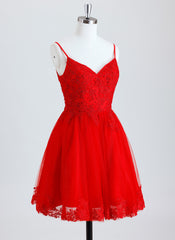 Ball-Gown/Princess V-Neck Short Tulle Homecoming Dress With Rhinestone