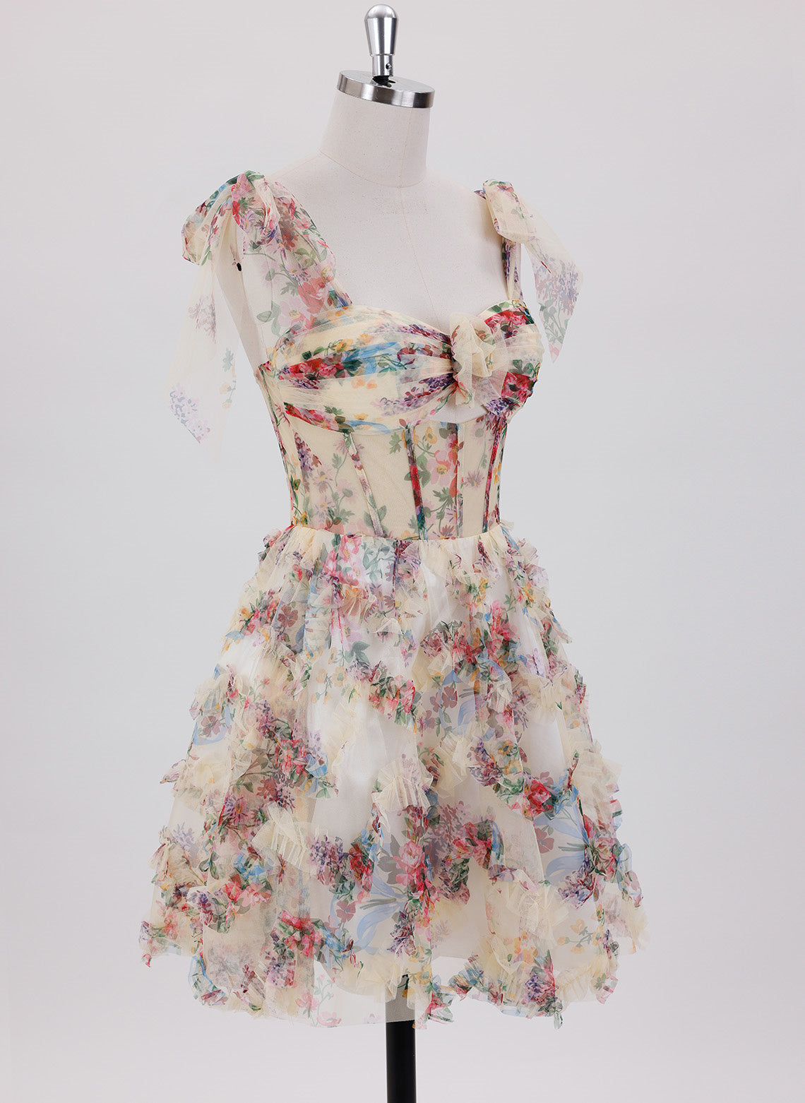 Ball-Gown/Princess Sleeveless Short Tulle Homecoming Dress With Ruffle