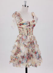 Ball-Gown/Princess Sleeveless Short Tulle Homecoming Dress With Ruffle