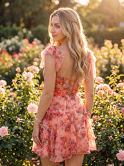 Ball-Gown/Princess Sleeveless Short Tulle Homecoming Dress With Ruffle