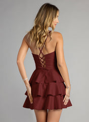 Ball-Gown/Princess Spaghetti Straps Short Satin Homecoming Dress With Pleated