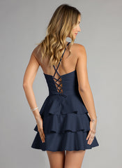 Ball-Gown/Princess Spaghetti Straps Short Satin Homecoming Dress With Pleated