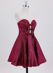 A-line Sleeveless Short Metallic Homecoming Dress With Bow