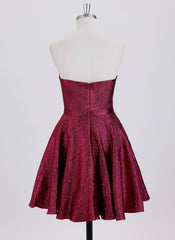 A-line Sleeveless Short Metallic Homecoming Dress With Bow