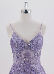 Sheath Spaghetti Straps Short Sequin Homecoming Dress With Sequins