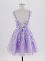 Ball-Gown/Princess Sleeveless Short Tulle Homecoming Dress With Sequins