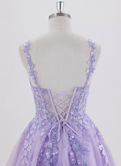 Ball-Gown/Princess Sleeveless Short Tulle Homecoming Dress With Sequins