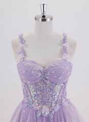 Ball-Gown/Princess Sleeveless Short Tulle Homecoming Dress With Sequins