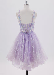 Ball-Gown/Princess Sleeveless Short Tulle Homecoming Dress With Sequins