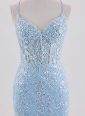 Sheath/Column Spaghetti Straps Short Tulle Homecoming Dress With Sequins