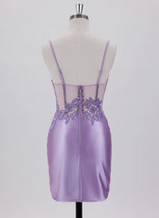 Sheath/Column Sleeveless Short Jersey Homecoming Dress With Sequins