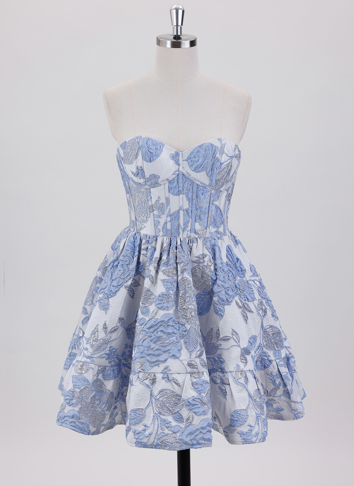 Ball-Gown/Princess Sleeveless Short Jacquard Homecoming Dress
