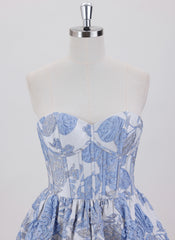 Ball-Gown/Princess Sleeveless Short Jacquard Homecoming Dress