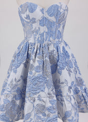Ball-Gown/Princess Sleeveless Short Jacquard Homecoming Dress
