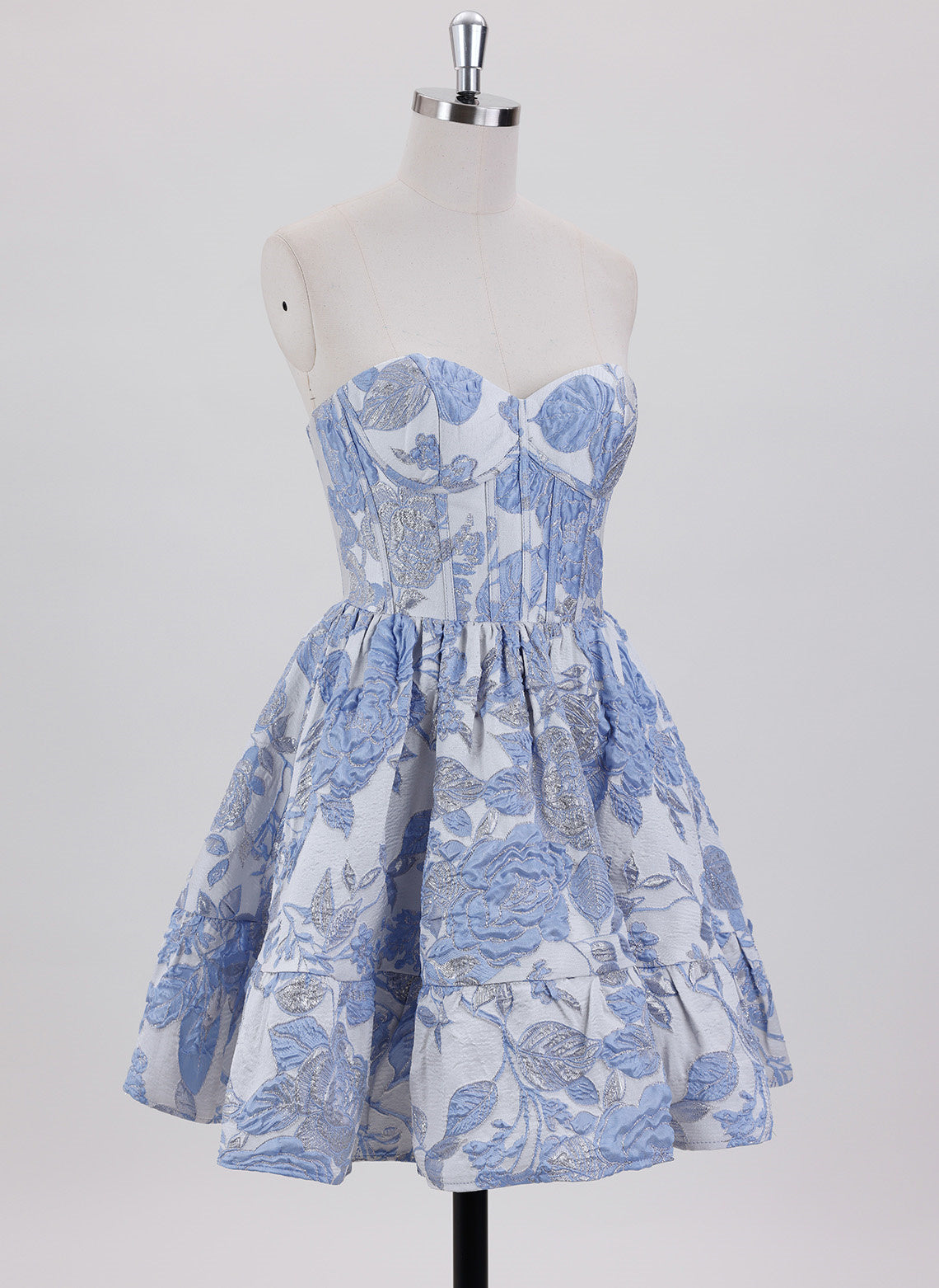 Ball-Gown/Princess Sleeveless Short Jacquard Homecoming Dress