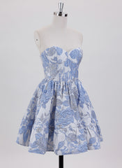Ball-Gown/Princess Sleeveless Short Jacquard Homecoming Dress
