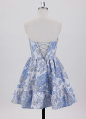 Ball-Gown/Princess Sleeveless Short Jacquard Homecoming Dress