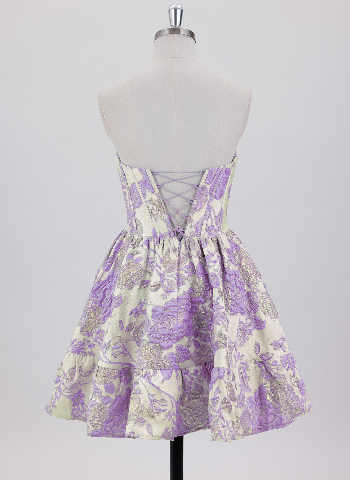 Ball-Gown/Princess Sleeveless Short Jacquard Homecoming Dress
