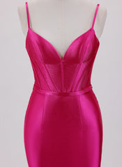 Sheath/Column Spaghetti Straps Short Jersey Homecoming Dress With Pleated