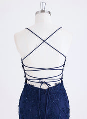 Sheath/Column Spaghetti Straps Short Lace Homecoming Dress With Sequins