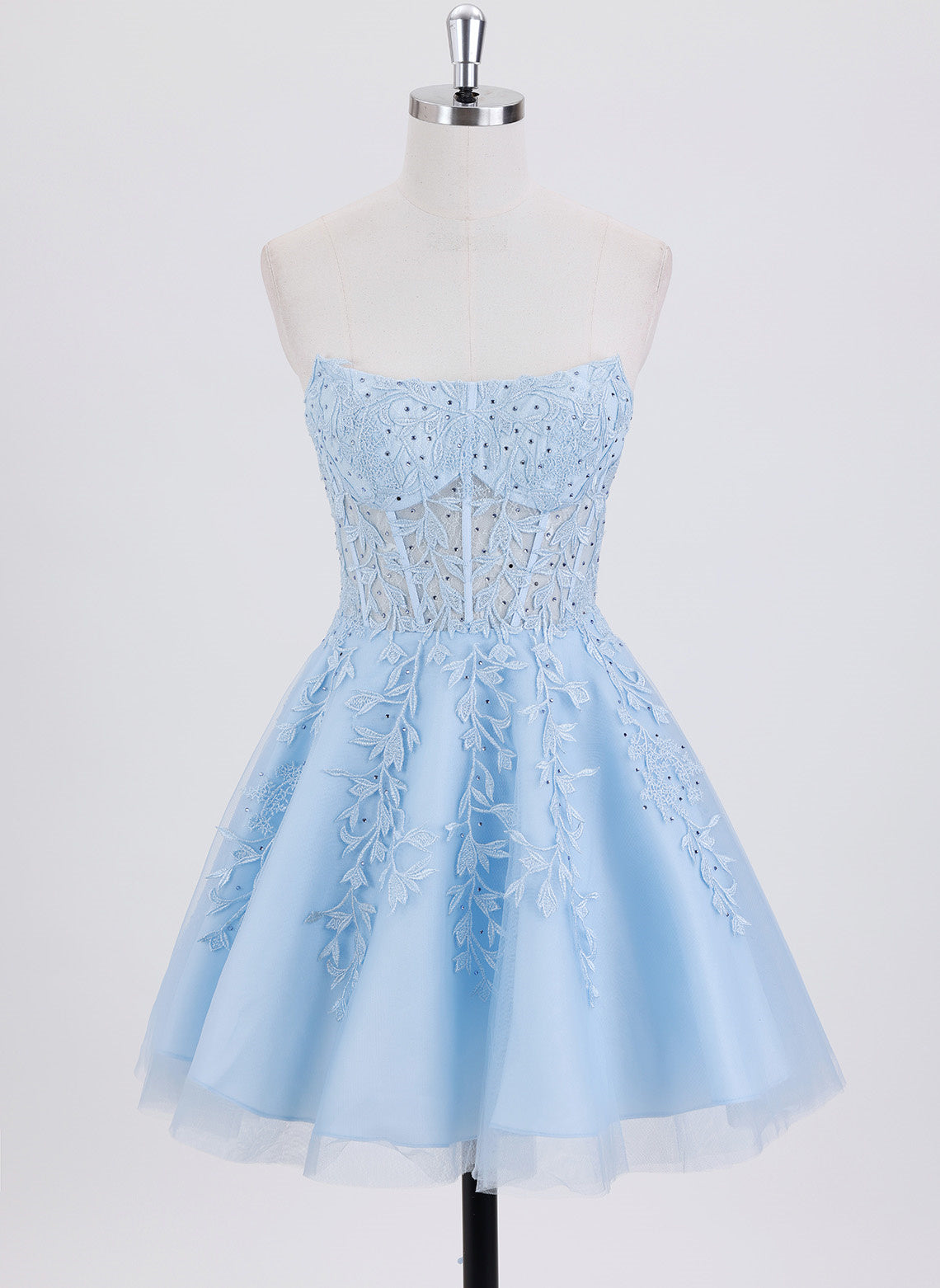 Ball-Gown/Princess Sleeveless Short Tulle Homecoming Dress With Appliques