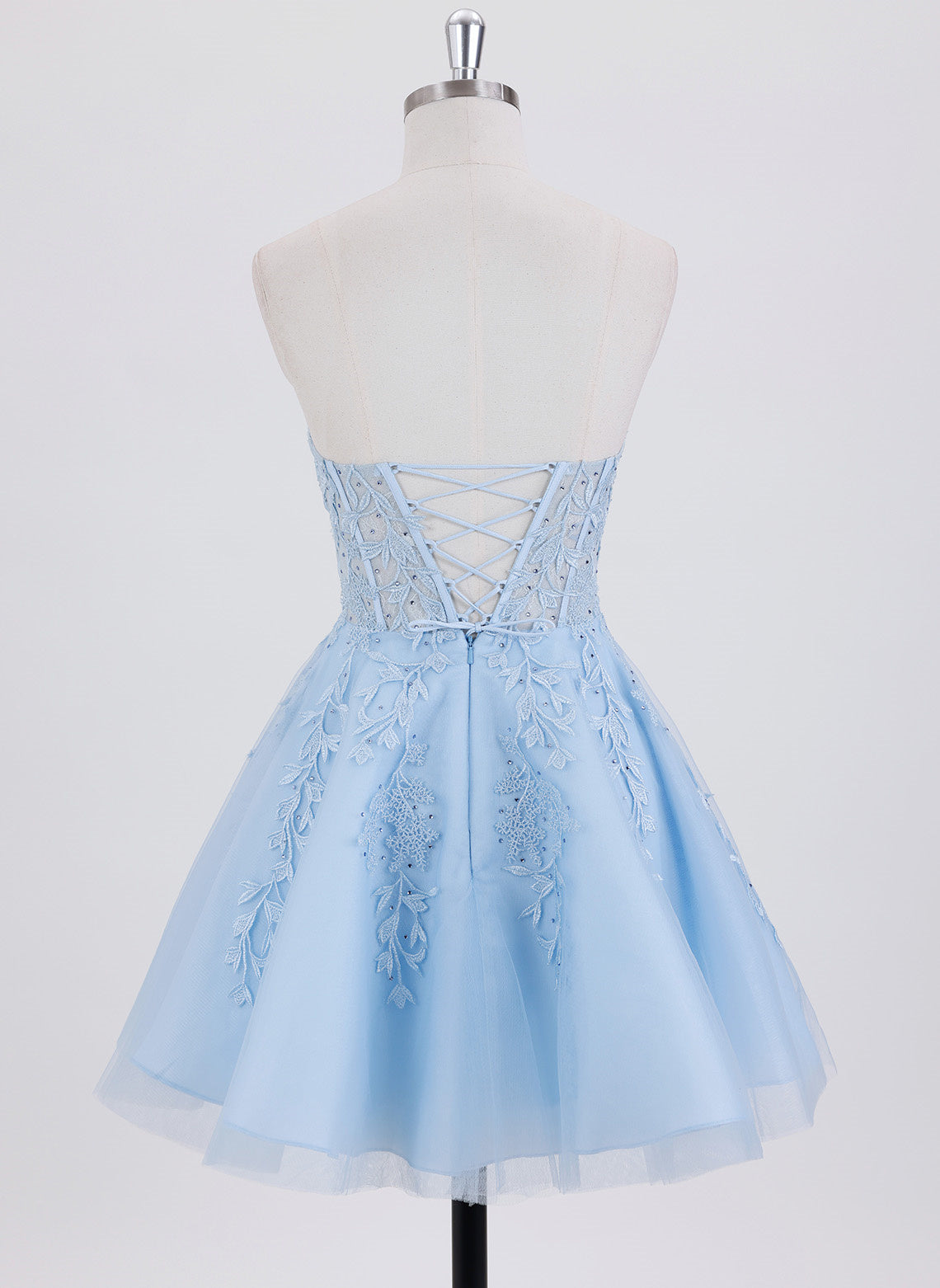 Ball-Gown/Princess Sleeveless Short Tulle Homecoming Dress With Appliques