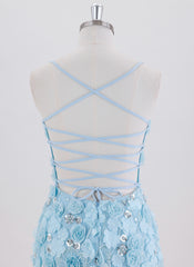 Sheath/Column Spaghetti Straps Short Homecoming Dress With Sequins
