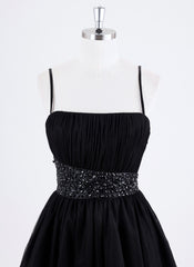 Ball-Gown/Princess Spaghetti Straps Short Tulle Homecoming Dress With Rhinestone
