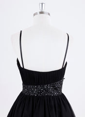 Ball-Gown/Princess Spaghetti Straps Short Tulle Homecoming Dress With Rhinestone