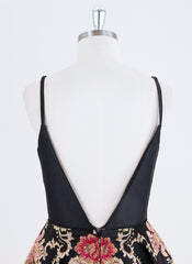 Ball-Gown/Princess Spaghetti Straps Short Jacquard Homecoming Dress