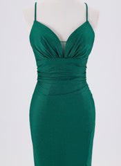 Sheath/Column Spaghetti Straps Short Jersey Homecoming Dress With Pleated