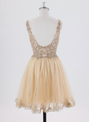 Ball-Gown/Princess Short Tulle Homecoming Dress With Rhinestone