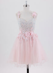 Ball-Gown/Princess Short Homecoming Dress With Sequins 3D Floral