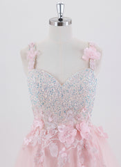 Ball-Gown/Princess Short Homecoming Dress With Sequins 3D Floral