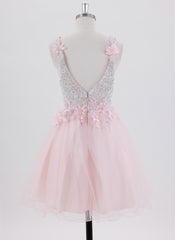 Ball-Gown/Princess Short Homecoming Dress With Sequins 3D Floral