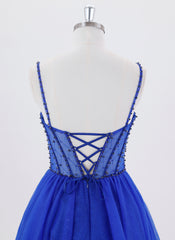 Ball-Gown/Princess Spaghetti Straps Short Tulle Homecoming Dress With Sequins
