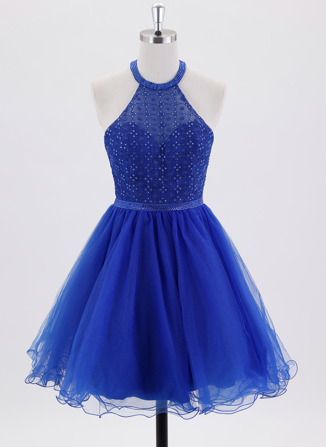 Ball-Gown/Princess Sleeveless Short Tulle Homecoming Dress With Rhinestone