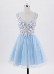 Ball-Gown/Princess Sleeveless Short Tulle Homecoming Dress With Appliques