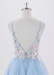 Ball-Gown/Princess Sleeveless Short Tulle Homecoming Dress With Appliques