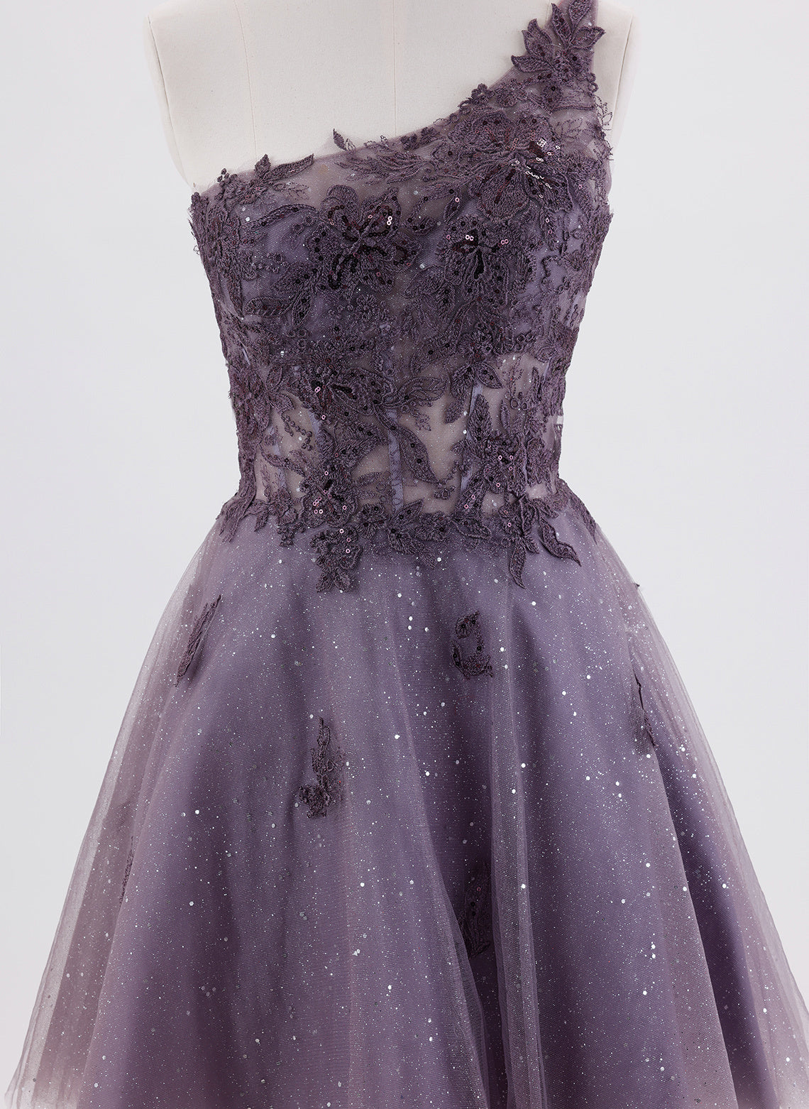 A-line Sleeveless Short Tulle Homecoming Dress With Sequins