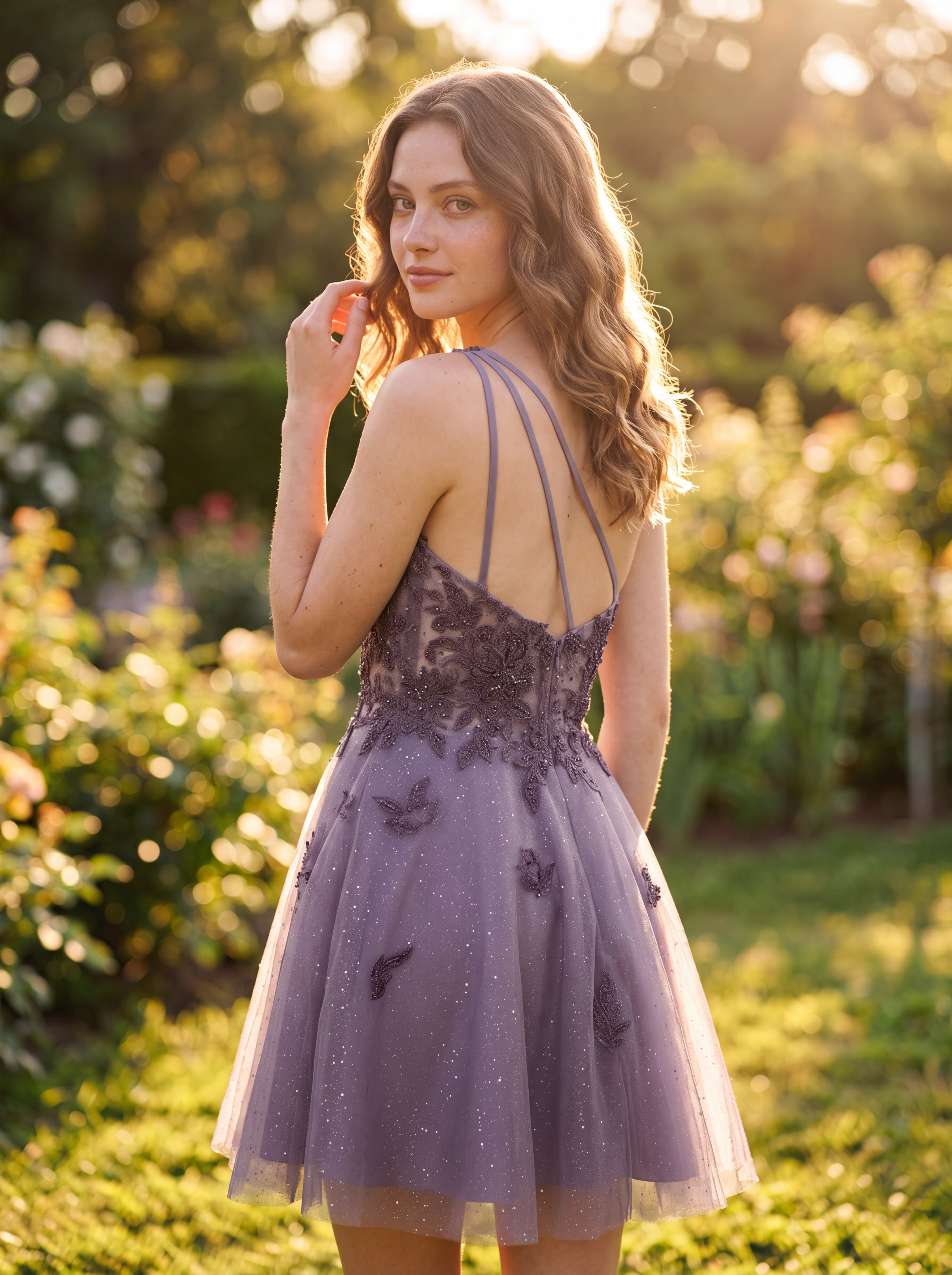 A-line Sleeveless Short Tulle Homecoming Dress With Sequins