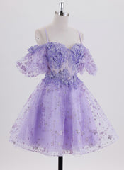 Ball-Gown/Princess Short Tulle Homecoming Dress With Appliques