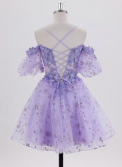 Ball-Gown/Princess Short Tulle Homecoming Dress With Appliques