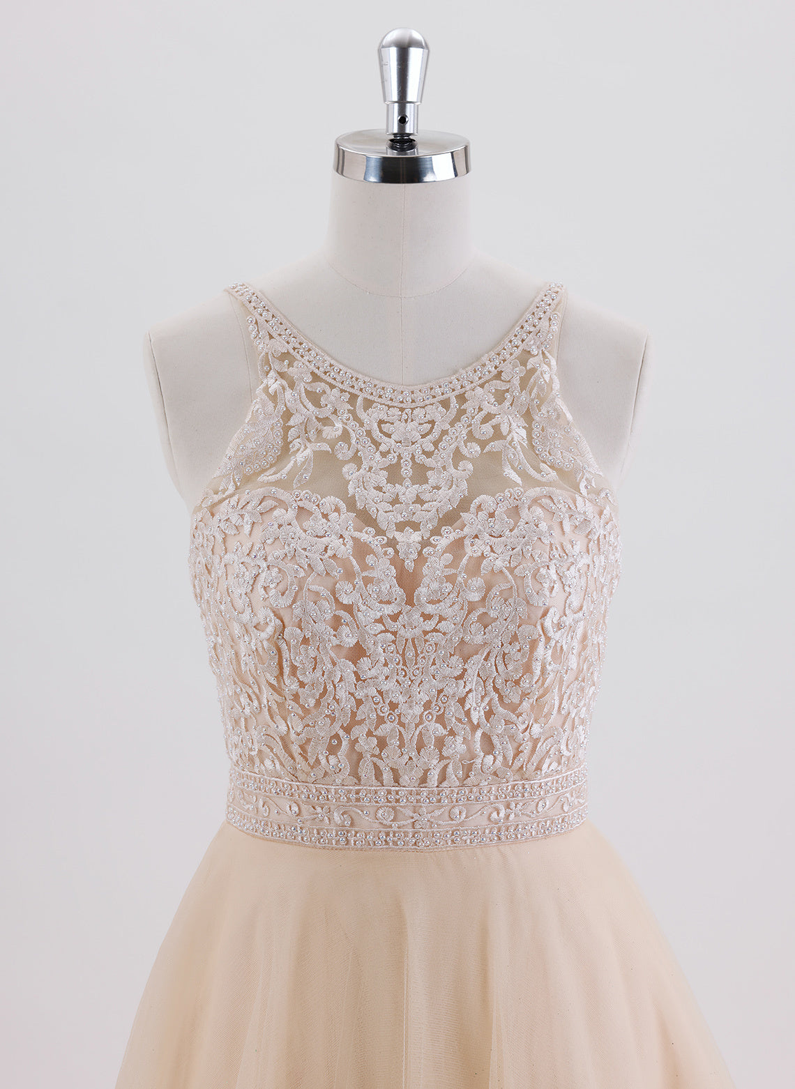 A-line Sleeveless Short Tulle Homecoming Dress With Beading