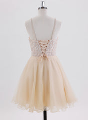 A-line Sleeveless Short Tulle Homecoming Dress With Beading