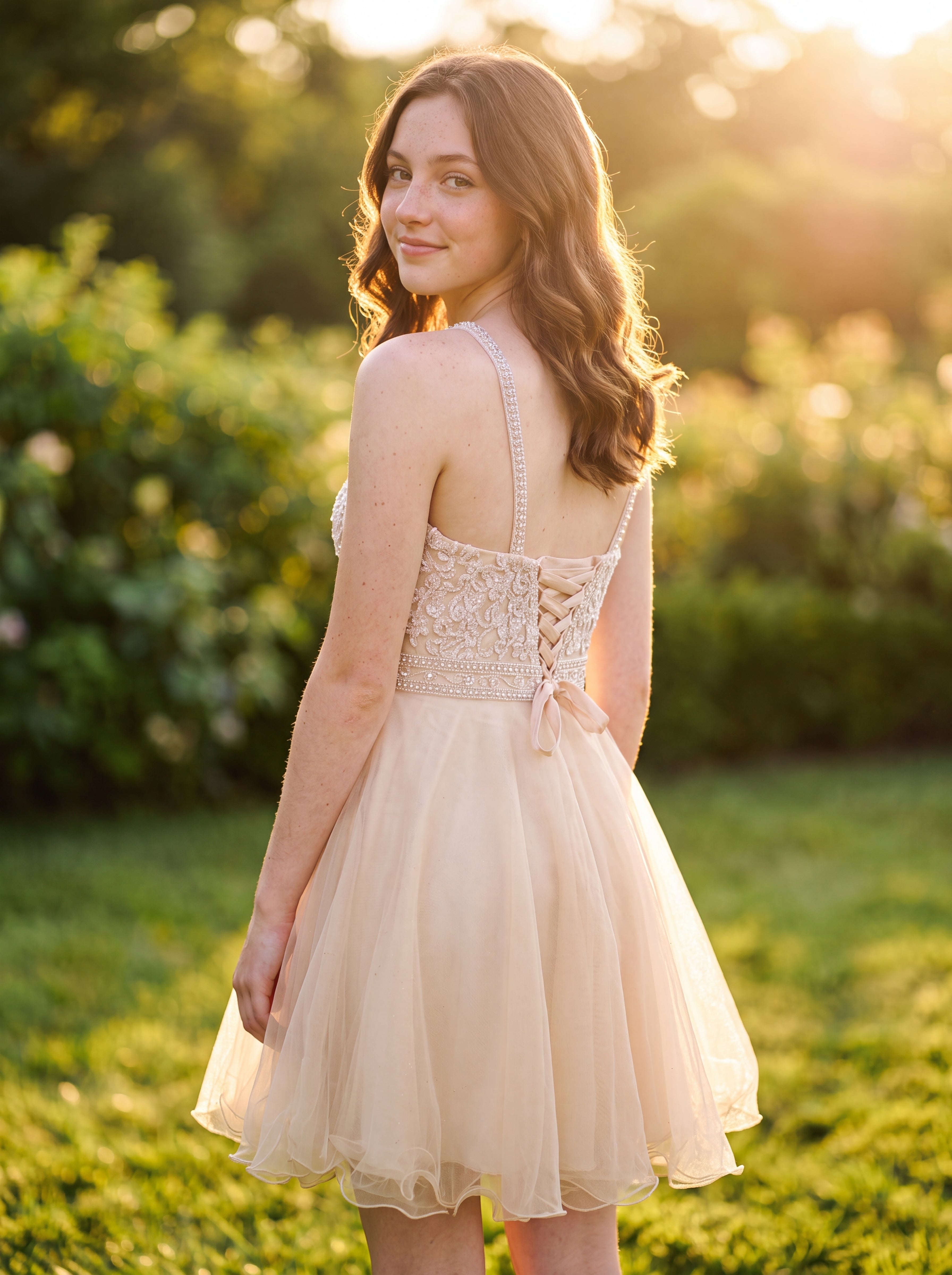 A-line Sleeveless Short Tulle Homecoming Dress With Beading
