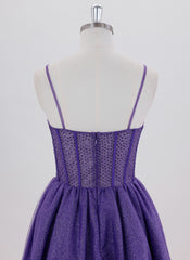 Ball-Gown/Princess Spaghetti Straps Short Tulle Homecoming Dress With Rhinestone