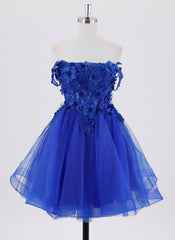 Ball-Gown/Princess Short Homecoming Dress With 3D Floral